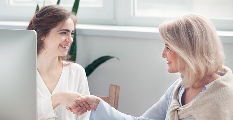 Agent Shaking Hands with Client